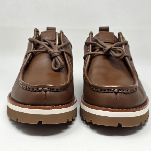 Coach Men's Banks Leather Lace-Up Boots Dark Saddle Brown US Size 7.5 D NEW